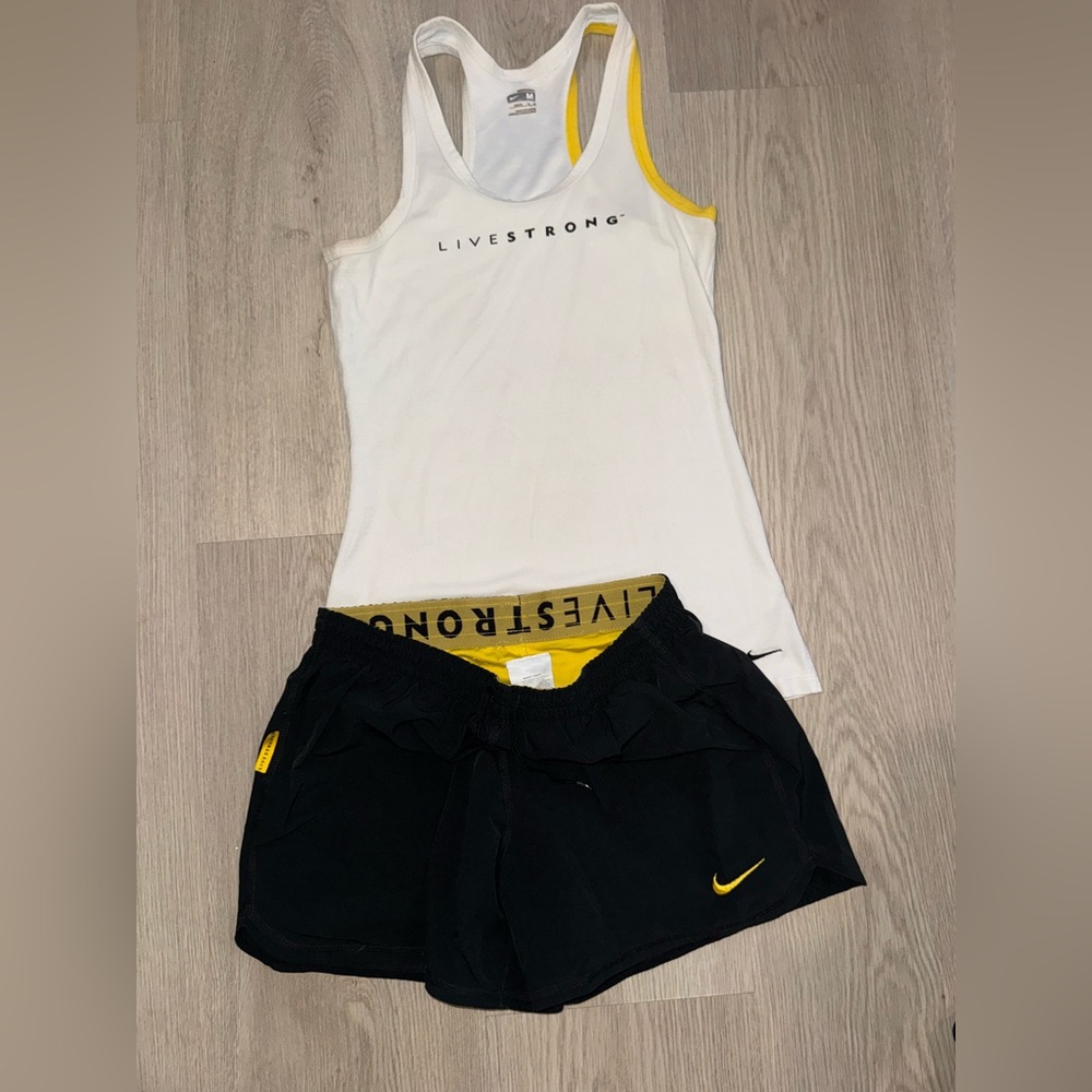 Nike Livestrong set—S Running Shorts; M tank